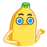 ๐ฅด banana, cartoon, fruit, food, character telegram sticker