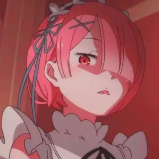 💠 Ram Re:Zero anime, Re:Zero, Ram, pink hair, maid, anime girl telegram sticker