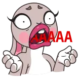 😵 AAAA schreeuw, konijn, uitdrukking, shock, cartoon, grappig whatsapp sticker