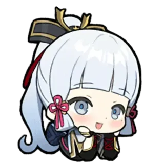 ❄️ Ayaka Genshin Impact anime, genshin impact, ayaka, chibi, cute telegram sticker