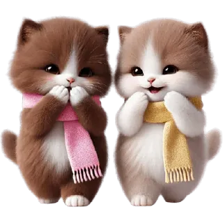 🤭 gatinhos, gatos, animais, fofo, cachecóis, kawaii, animais de estimação telegram sticker