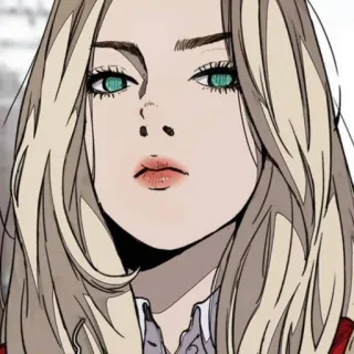 ❤️ anime, cartoon, woman, girl, blonde, portrait, character whatsapp sticker