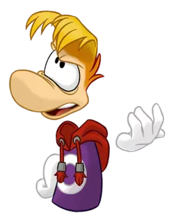 😐 Rayman rayman, videospielfigur, ubisoft, plattformer, lustig, cartoon whatsapp sticker
