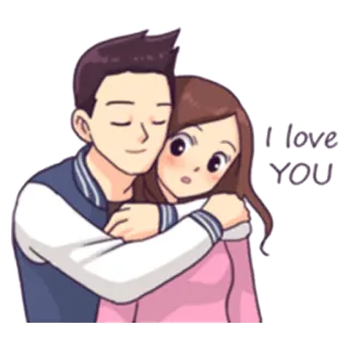 💖 I love YOU amore, coppia, abbraccio, affetto, romantico telegram sticker