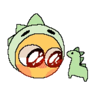 🥺 Emoji, Dinosaurier, Süß, Pixelkunst telegram sticker