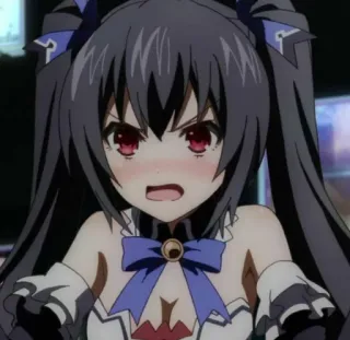 🍷 Noire Hyperdimension Neptunia Animé, Dessin animé, Personnage, Noire, Hyperdimension Neptunia, En colère whatsapp sticker
