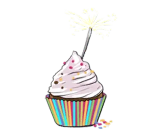 🎂 cupcake, estrelinha, sobremesa, celebração, festa, doce telegram sticker