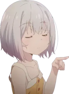 😌 Anime, Dziewczyna, Wskazywanie, Słodkie, Poważny telegram sticker