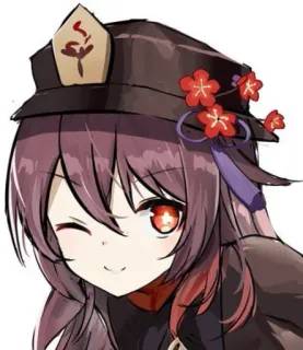 😉 Hu Tao Genshin Impact Anime, Video game, Genshin Impact, Hu Tao, Personagem, Fofo, Piscadela telegram sticker