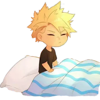 😴 chibi, assonnato, letto, carino, personaggio whatsapp sticker