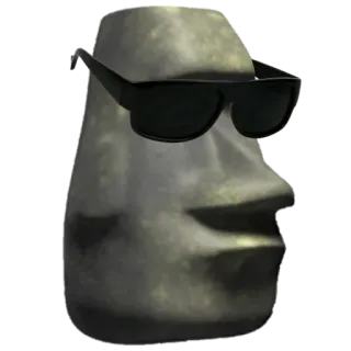 🗿 โมไอ, เกาะอีสเตอร์, แว่นกันแดด, หิน, รูปปั้น, มีม telegram sticker