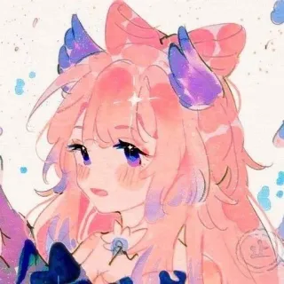 🧼 Kokomi Genshin Impact Anime, Genshin Impact, Kokomi, süß, rosa Haare, Videospiel, Mädchen telegram sticker
