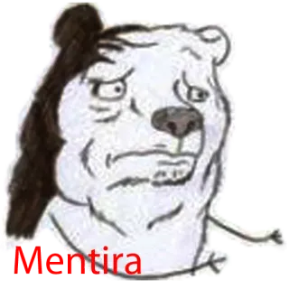😔 mentira urso, meme, desenho animado, ilustração telegram sticker