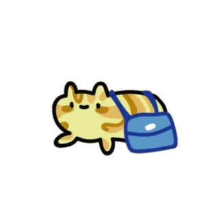 📬 mèo, động vật, túi, ba lô, dễ thương, hoạt hình, hình minh họa telegram sticker