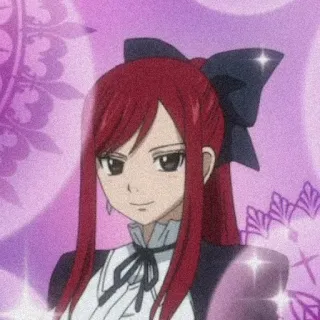 🙂 Erza Scarlet Fairy Tail anime, manga, erza scarlet, fairy tail, red hair, magic, sword, cute telegram sticker