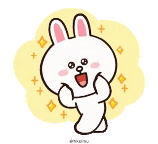 ✨ Desenho animado, Coelho, Fofo, Feliz, Brilhos telegram sticker