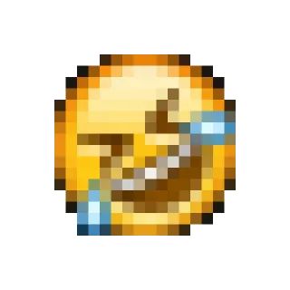 🤣 emoji, laughing, crying, joy, pixelated telegram sticker