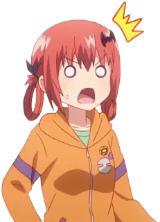 😨 Satania McDowell Kurumizawa Gabriel Dropout Anime, Manga, Demone, Scioccato, Divertente, Commedia telegram sticker