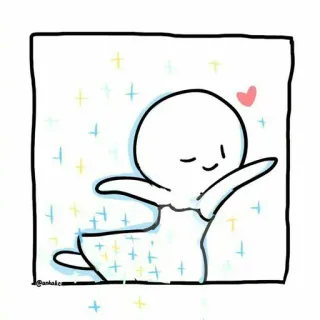😂 Pankakes carino, omino stilizzato, cuore, brillantini, cartone animato whatsapp sticker