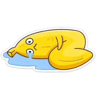 😭 Banane, traurig, weinend, Frucht, Cartoon telegram sticker