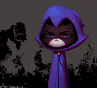 😒 Raven Teen Titans teen titans, raven, cartoni animati, supereroe, magia telegram sticker