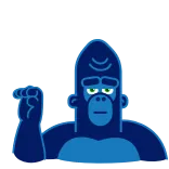 🙄 Gorila, Macaco, Animal, Dedo do meio, Ofensivo telegram sticker