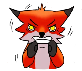 😡 renard, en colère, dessin animé, animal, orange, personnage whatsapp sticker
