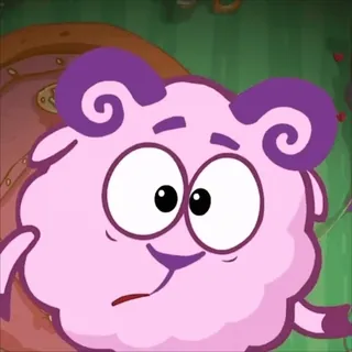 😮 desenho animado, ovelha, animal, roxo, fofo, ilustração telegram sticker