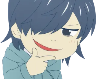 😌 anime, smug, thinking, character, manga telegram sticker