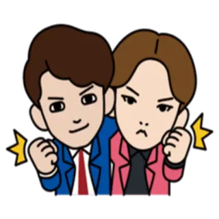 💙 cartoon, characters, suit, tie, male, men whatsapp sticker