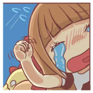 😭 애니메이션 소녀, 우는, 슬픈, 만화, 감정적인, 귀여운 telegram sticker