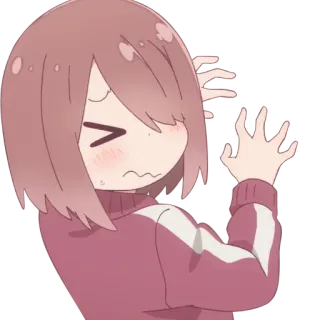 😣 ragazza anime, spaventata, carina, imbarazzata, anime, sticker, personaggio telegram sticker