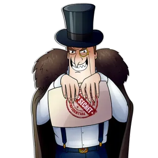 🤫 SECRET CONFIDENTIAL Bösewicht, Geheimnis, Vertraulich, Zylinder, Monokel, böse telegram sticker