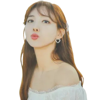 😘 Frau, Porträt, Mädchen, schön, Person, K-Pop, Asiatisch, Herz, Ohrringe telegram sticker