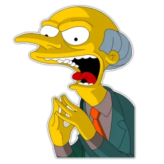 😈 Mr. Burns The Simpsons Mr. Burns, I Simpson, cartone animato, cattivo, malvagio telegram sticker