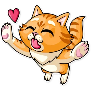 😘 แมว, หัวใจ, น่ารัก, น่าเอ็นดู, มีความสุข, ลูกแมว, สัตว์เลี้ยง whatsapp sticker