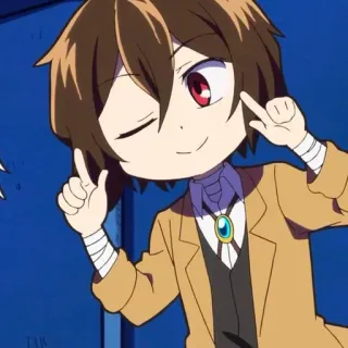 ☕️ Dazai Osamu Bungou Stray Dogs Аниме, Чиби, Дазай, Bungou Stray Dogs, Персонаж, Манга, Милый telegram sticker