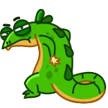 😑 lucertola, verde, animale, cartone animato whatsapp sticker