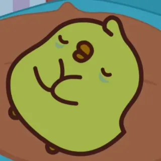 🌟 cute, green, animal, sleeping, cartoon, kawaii telegram sticker
