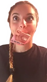 🤑 money, euro, woman, face, currency telegram sticker