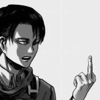 🛡 Levi Ackerman Attack on Titan Anime, Środkowy palec, Levi, Atak Tytanów telegram sticker