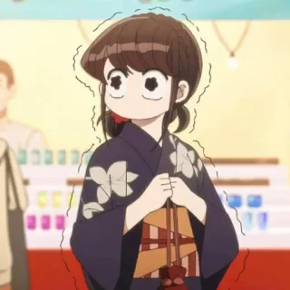 😰 Komi Shouko Komi Can't Communicate 애니메이션, 여자, 코미 양은 커뮤증입니다, 코미 쇼코, 긴장, 귀여운 telegram sticker