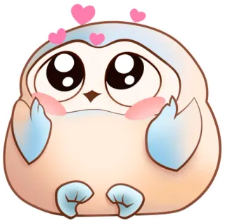 🥰 słodkie, ptak, sowa, kreskówka, miłość, serca, zwierzę, kawaii telegram sticker