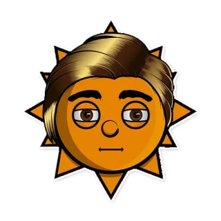 😿 태양, 얼굴, 별, 만화, 쾌활한 telegram sticker