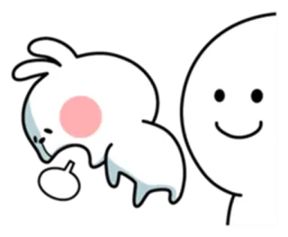 😨 Мультфильм, Милый, Животные, Кролик, Персонаж, Белый telegram sticker