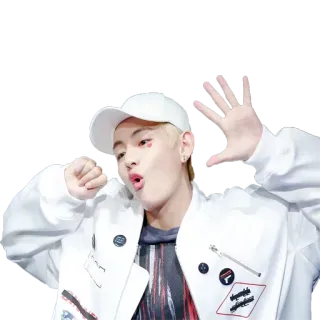 👍 V BTS, K-Pop, cantante, coreano, idol, musicista telegram sticker