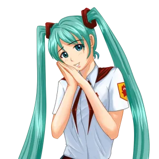 ☺️ Anime, Mädchen, Cartoon, Figur, Schuluniform whatsapp sticker