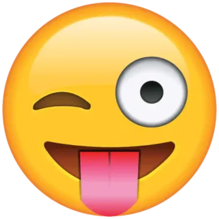 😜 emoji, face, winking, tongue, funny, smiley telegram sticker