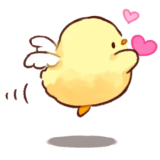 💛 ลูกเจี๊ยบ, นก, น่ารัก, สัตว์, หัวใจ, ความรัก telegram sticker