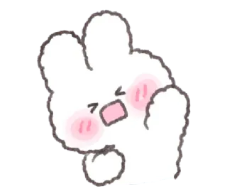 💬 Desenho animado, Animal, Fofo, Coelho, Personagem whatsapp sticker